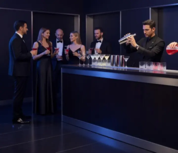 Bar événementiel premium lors d'une réception privée
