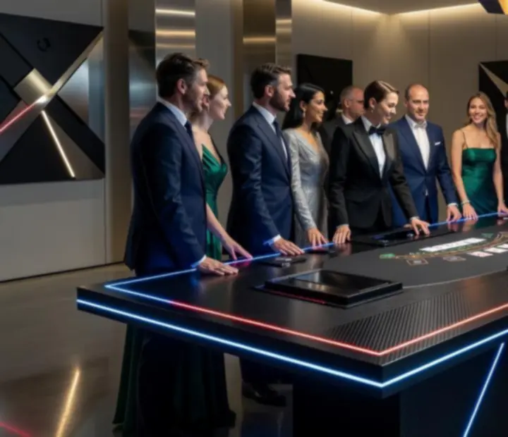 Animation blackjack en soirée événementielle avec invités autour de la table
