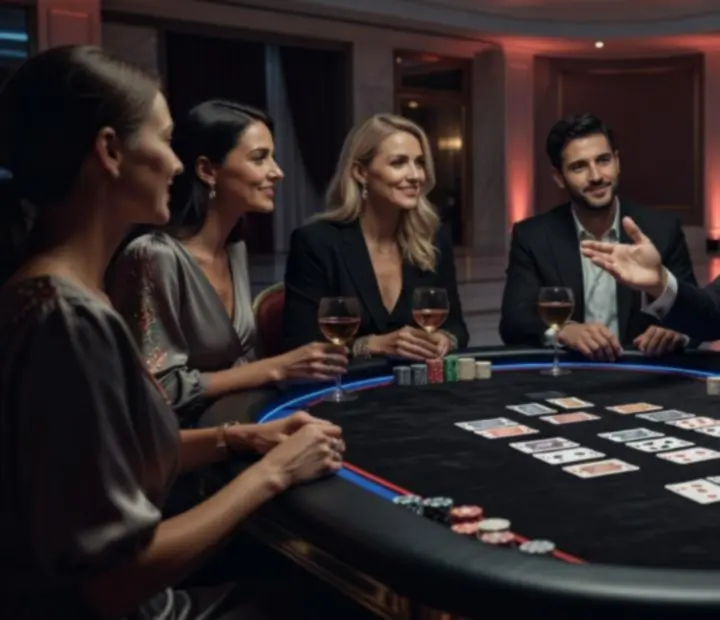 Table de poker élégante animée lors d'une soirée Provelisse