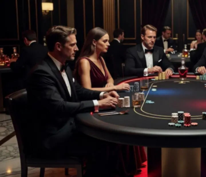 Table de poker élégante prête pour une soirée événementielle